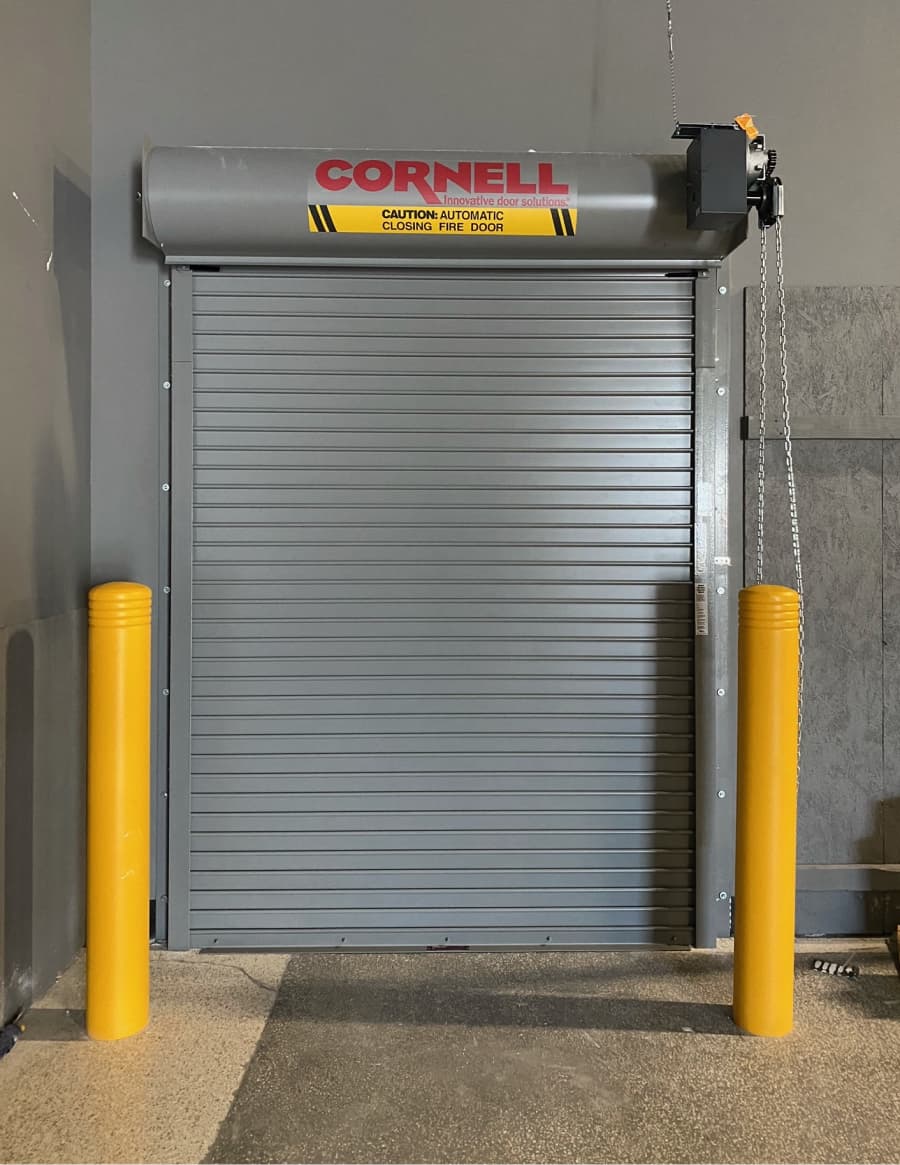 Fire rated door installed in a commercial facility