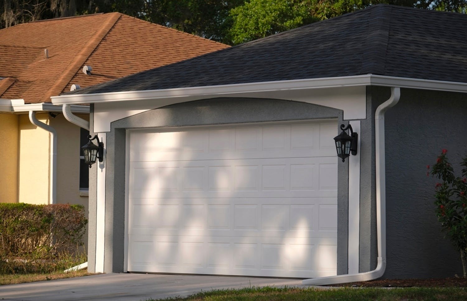 Stylish and modern new garage door