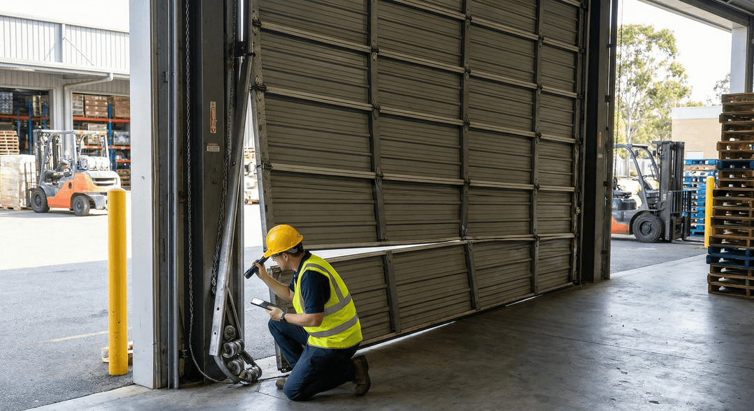 Commercial garage door needing repair